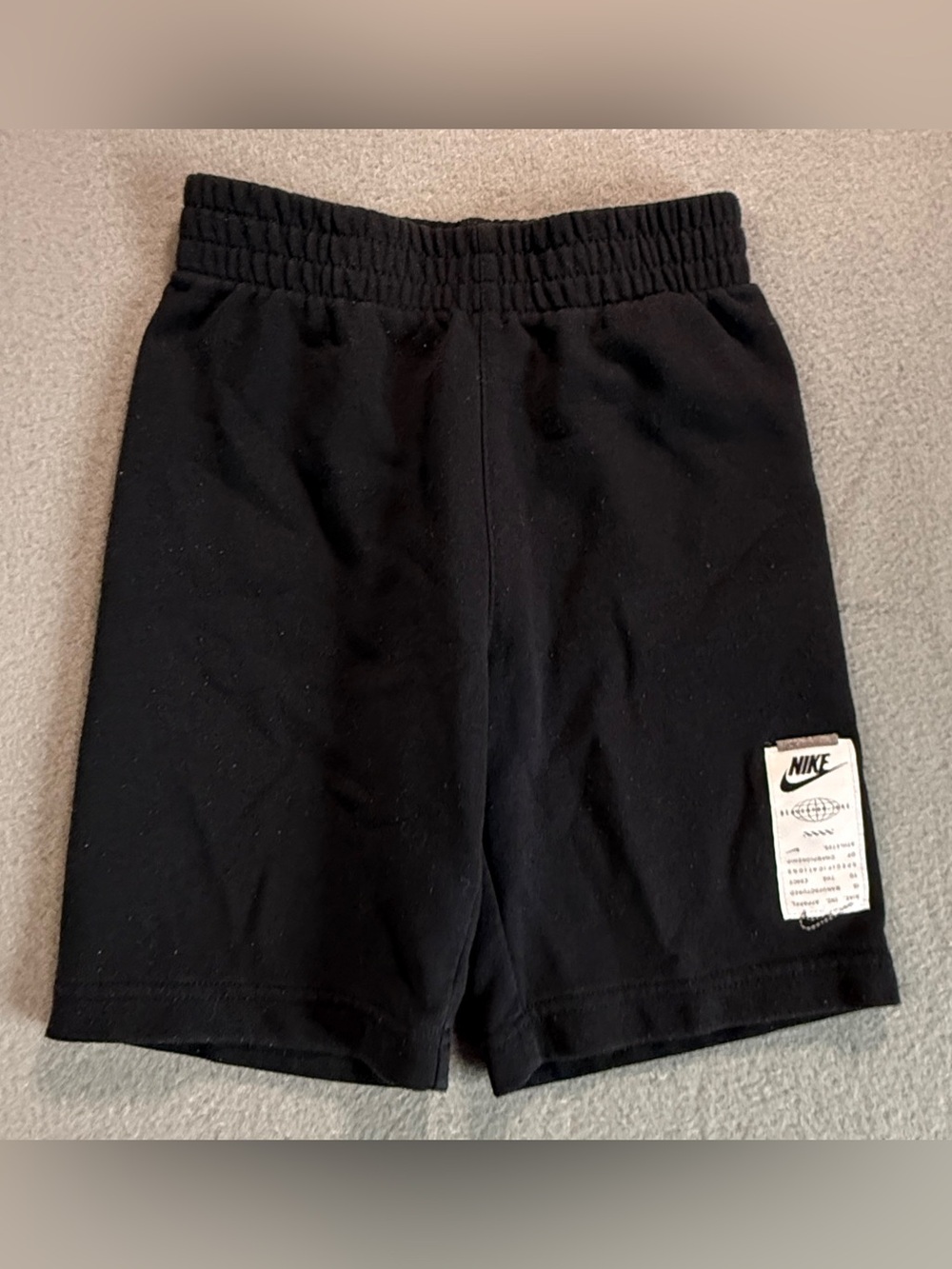 Nike Black Kids Elastic Waist Shorts with Logo Patch